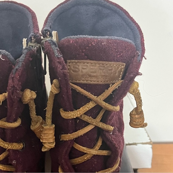 Sperry Top-Sider Saltwater Quilted‎ Duck Boots Womens Wine Color Size 5M - Picture 4 of 7